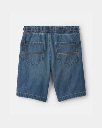 Boys Patchwork Denim Shorts - Dark Wash, 