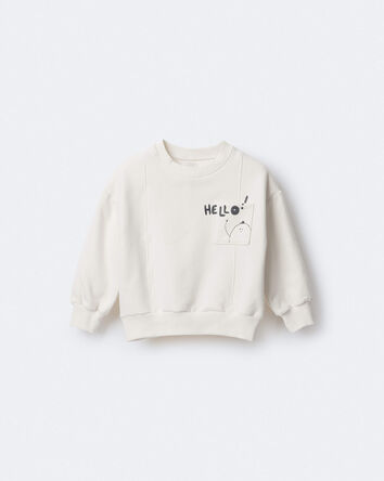 Toddler 'Hello!' Pullover Sweatshirt - Cream, 