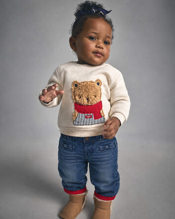 B&eacute;b&eacute; fille - Jean en denim &ndash; D&eacute;lav&eacute; fonc&eacute;, 