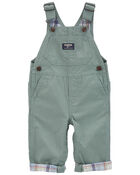 Baby Plaid Lined Lightweight Canvas Overalls, image 1 of 4 slides