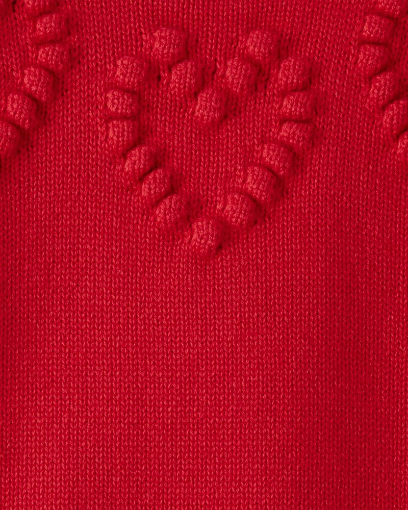 Toddler Girl Heart Long-Sleeve Sweater - Red, image 3 of 4 slides