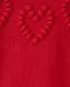 Toddler Girl Heart Long-Sleeve Sweater - Red, image 3 of 4 slides