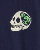 Boys Skull Graphic Tee - Navy Blue, image 3 of 5 slides