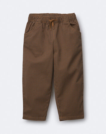 Toddler Boy Playground Pants in Gingham - Brown, 