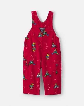 Baby Bear Corduroy Overalls - Red, 