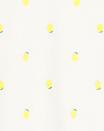 Kid Lemon Print Short-Sleeve Fashion Top - Ivory, 