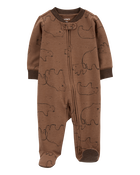 Baby Polar Bear 2-Way Zip Cotton Blend Sleeper, image 2 of 5 slides