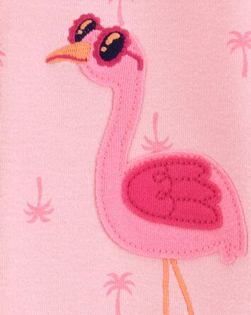 Baby Flamingo Print Snug Fit Cotton Footie 1-Piece Pyjamas - Pink, 