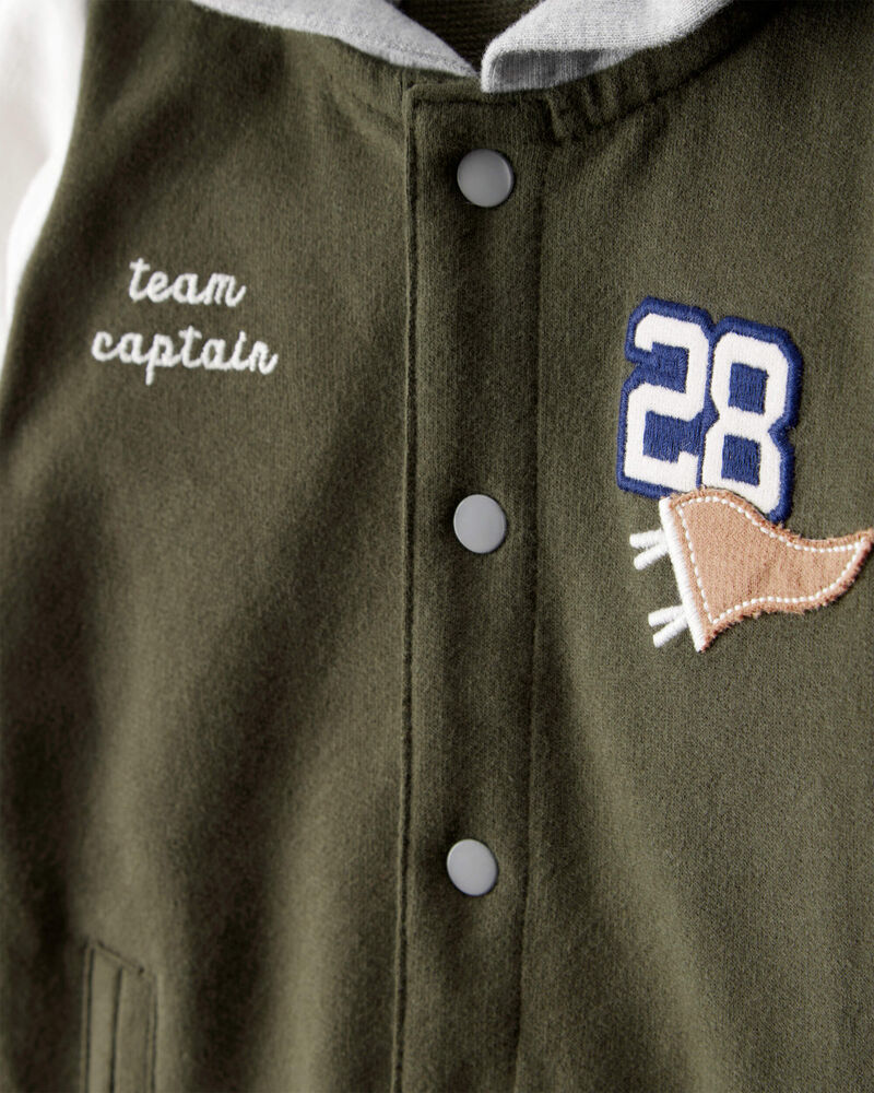 Baby Varsity Hooded Jumpsuit, image 2 of 4 slides