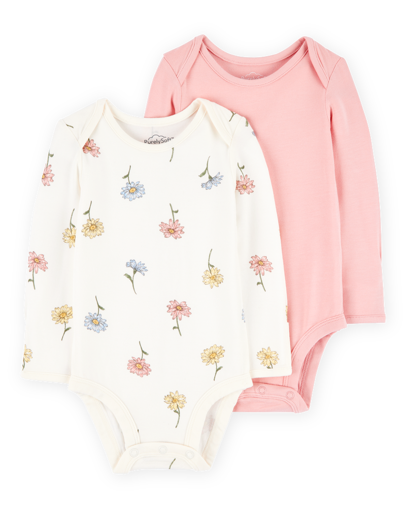 Baby Girl 2-Pack Long-Sleeve Bodysuits, image 1 of 7 slides