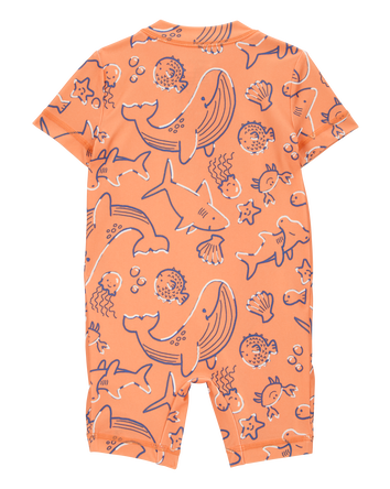 Baby 1-Piece Whale Print Rashguard, 
