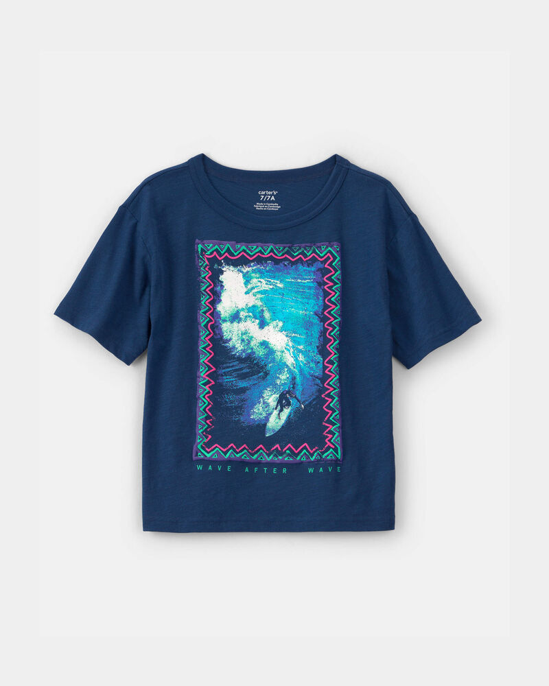 Boys Surfing Graphic Tee - Blue, image 1 of 4 slides