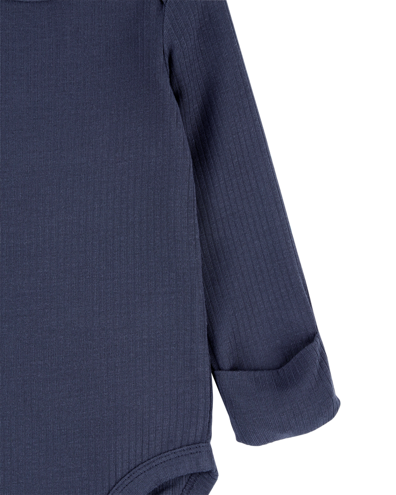 Baby 2-Pack Long-Sleeve PurelySoft Bodysuits - Blue, image 2 of 7 slides