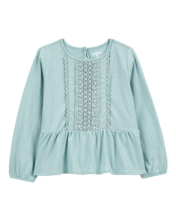 Baby Eyelet Peplum Top, 