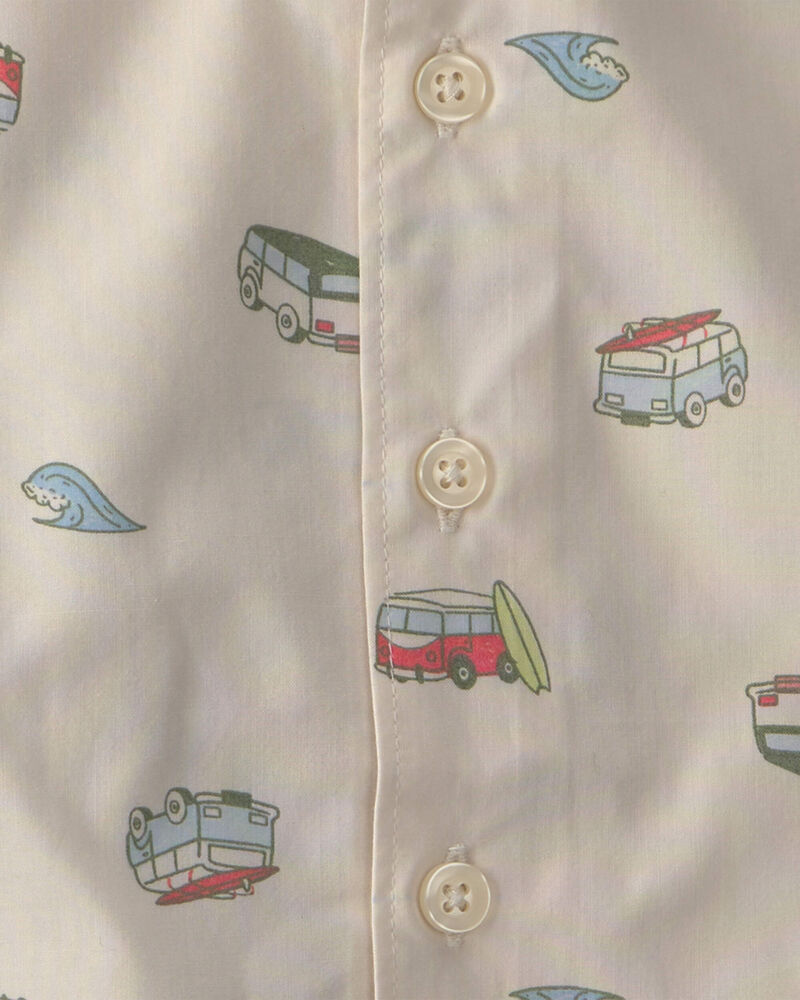 Baby Boy 2-Piece Beachy Van Top & Short Set - Green, image 2 of 4 slides