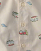 Baby Boy 2-Piece Beachy Van Top & Short Set - Green, image 2 of 4 slides