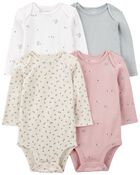Baby 4-Pack Long-Sleeve Bodysuits, image 1 of 7 slides
