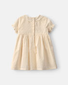Baby Girl Swiss Dot Short-Sleeve Dress - Cream, image 2 of 6 slides