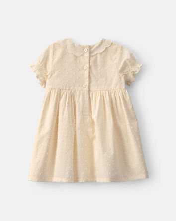 Baby Girl Swiss Dot Short-Sleeve Dress - Cream, 