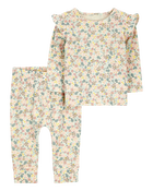 Bébé Ensemble 2 pièces haut à fleurs et pantalon, image 1 sur 3 diapositives