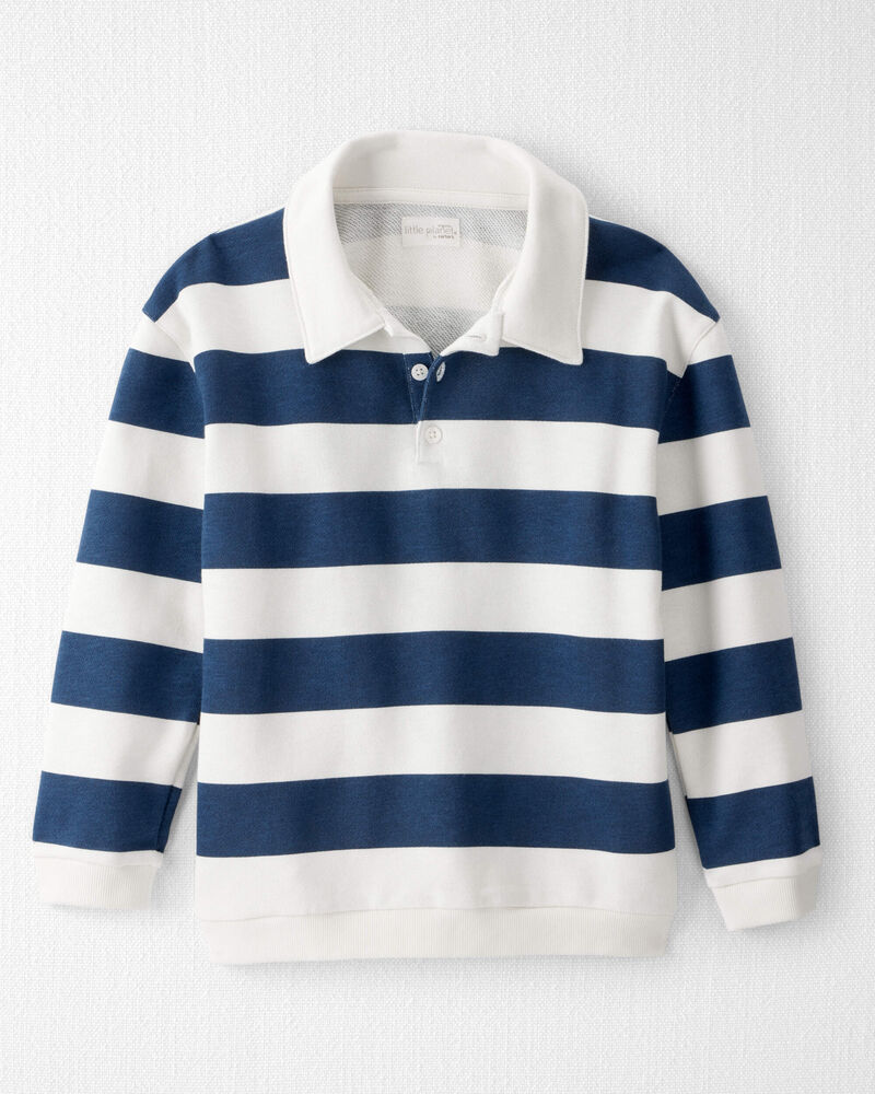 Kid Organic Cotton Henley Top in Stripes, image 1 of 4 slides