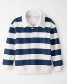 Kid Organic Cotton Henley Top in Stripes, image 1 of 4 slides