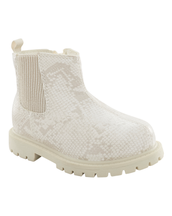 Enfant en bas âge Bottes Chelsea en fausse peau de serpent, 