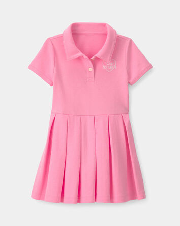 Tout-petit fille - Robe de tennis &agrave; plis - Rose, 