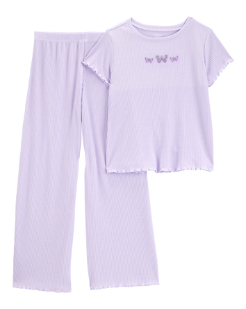 Kid 2-Piece Butterfly Loose Fit Pyjamas - Purple, 