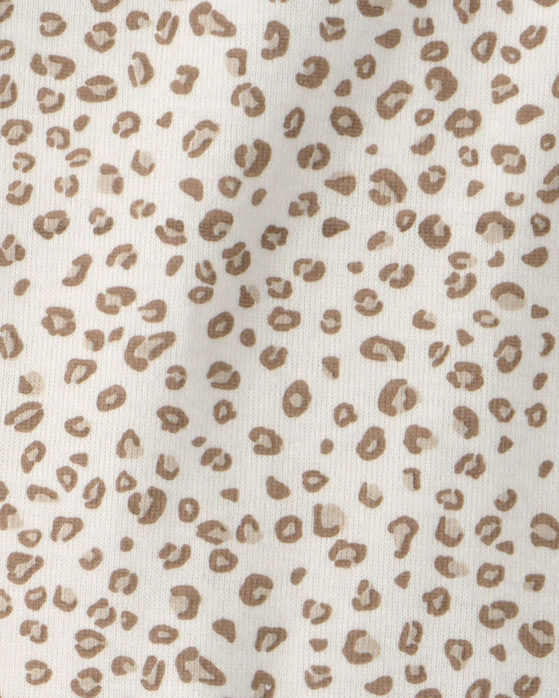 B&eacute;b&eacute; fille - Ensemble 3 pi&egrave;ces haut de couleur unie, gu&eacute;pard et short - Brun, image 3 sur 4 diapositives