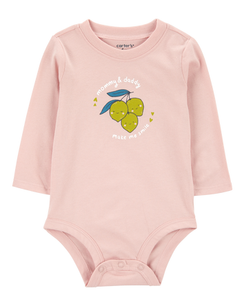Baby Lemons Mommy & Daddy Long-Sleeve Bodysuit, 