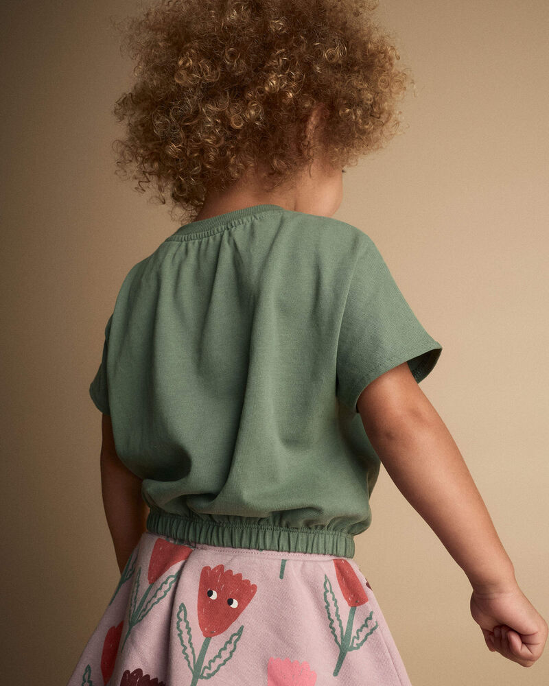Toute-petit fille - Haut &agrave; taille cintr&eacute;e - Vert olive, image 4 sur 5 diapositives