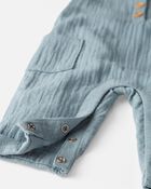 Baby Boy Organic Cotton Gauze Overall Jumpsuit, image 3 of 6 slides