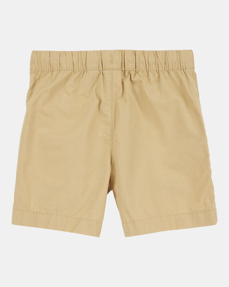 Boys Pull-On Poplin Shorts - Khaki, image 2 of 4 slides