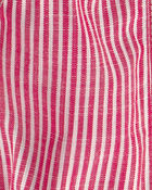 Baby Hickory Stripe Bubble Romper - Red/Ivory, image 3 of 4 slides