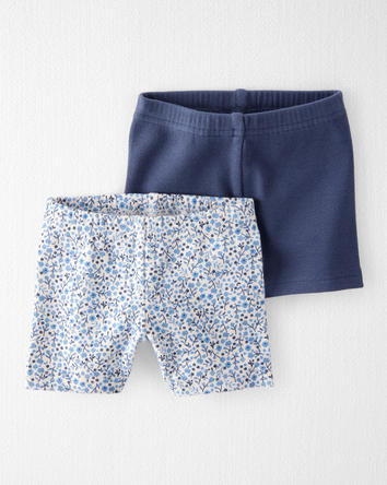 Baby 2-Pack Organic Cotton Ribbed Shorts, 
