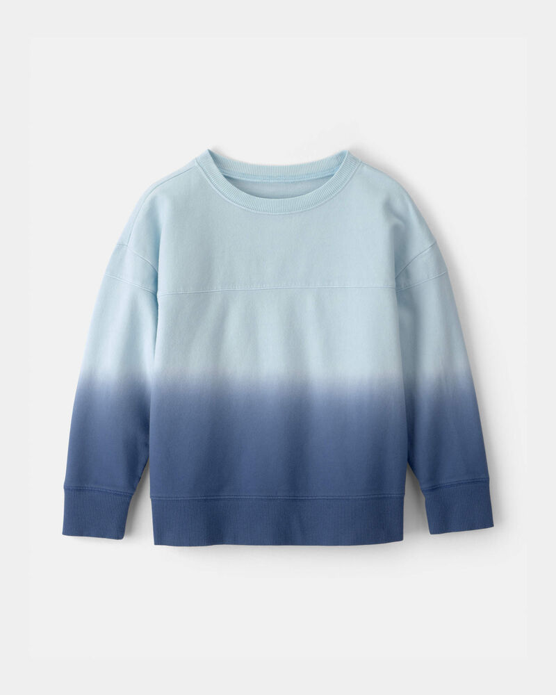 Boys Ombre French Terry Pullover Sweatshirt - Blue, image 1 of 3 slides