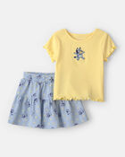 Toddler Girl 2-Piece Bluey&trade; Top & Skort Set - Yellow/Blue, image 1 of 5 slides