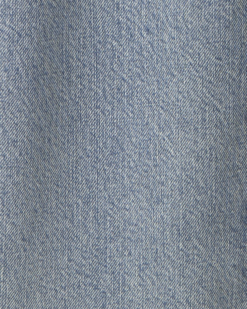 Boys Denim Hooded Button-Down Shirt - Indigo, image 2 of 3 slides