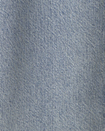 Boys Denim Hooded Button-Down Shirt - Indigo, 