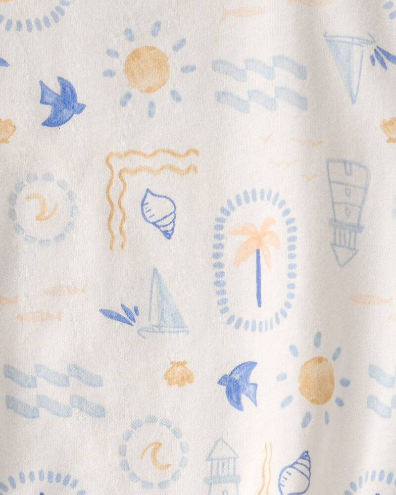 Baby 2-Pack Beach Multipack Bubble Rompers - Orange/Ivory, image 4 of 5 slides