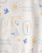 Baby 2-Pack Beach Multipack Bubble Rompers - Orange/Ivory, image 4 of 5 slides