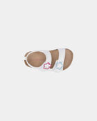 Toddler Girl Flower Sandals - White, image 4 of 6 slides