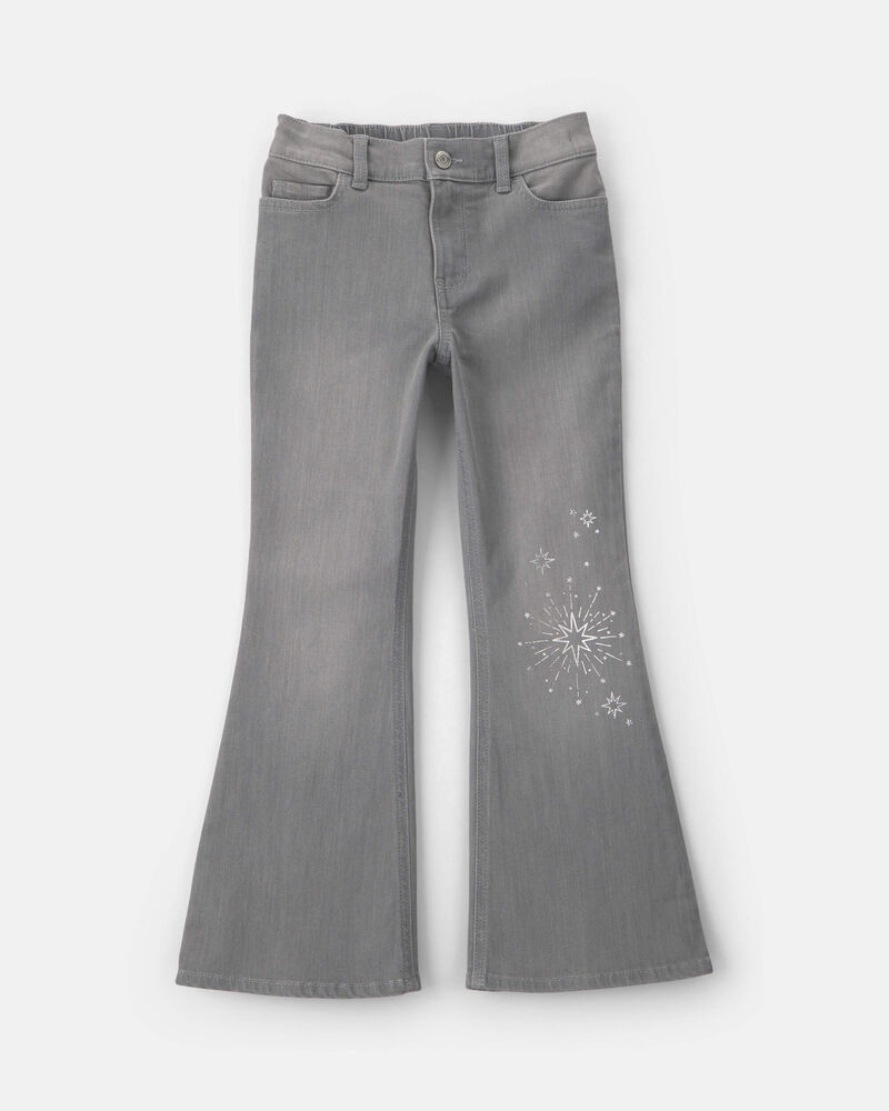 Girls Shine Denim Flare Jeans - Light Wash, image 1 of 4 slides