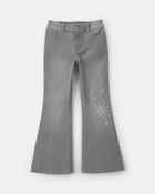 Girls Shine Denim Flare Jeans - Light Wash, image 1 of 4 slides