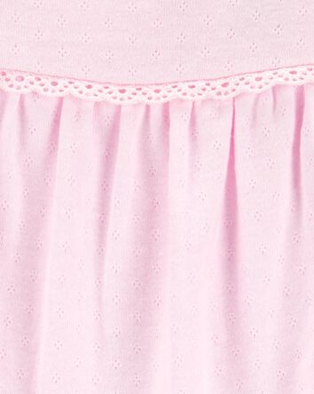 Bébé Cache-couche ajouré à manches courtes - Rose, 
