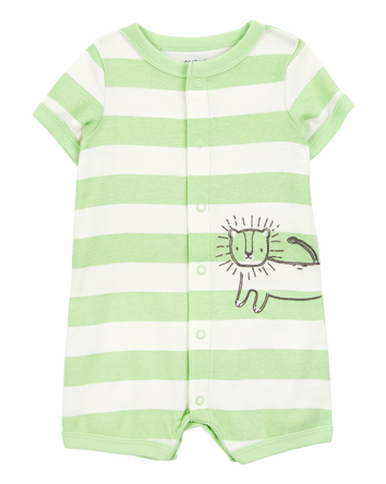 Baby Lion Striped Snap-Up Romper, 