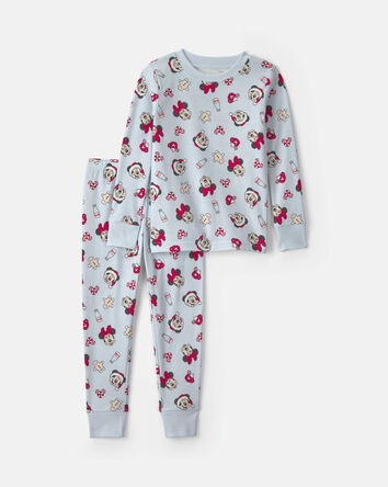Toddler 2-Piece Disney Mickey Mouse Christmas 100% Cotton Snug Fit Pyjama Set - Blue, 