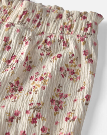 B&eacute;b&eacute; fille - Ensemble 2 pi&egrave;ces haut &agrave; smocks et pantalon en coton biologique, 