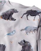 Bébé - Pyjama en coton biologique à imprimé forêt nocturne, image 2 sur 5 diapositives